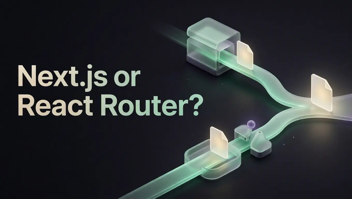 Editorial illustration for Next.js vs React Router: Choose by Rendering, Data Flow, and Deployment